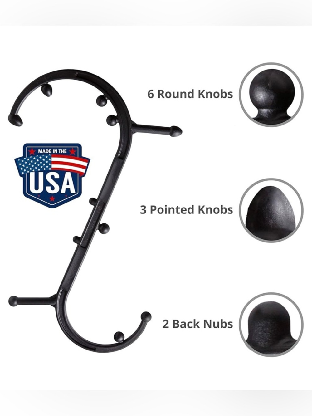 NWOT Body Back Buddy Trigger Point Handheld Massage Cane in Black